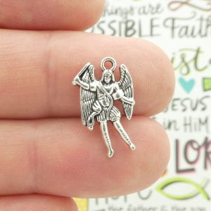 silver St Michael Charms bulk small in pewter