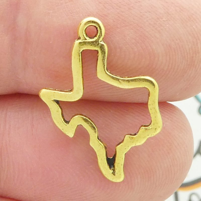texas charms bulk in gold pewter closeup