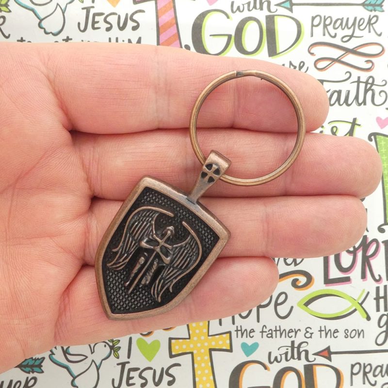 st michael keychain bulk in copper pewter