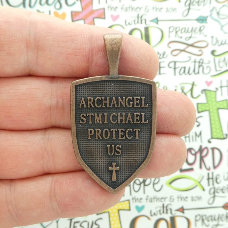 1 Copper St Michael Charm Pendant by TIJC SP1882 - Image 4