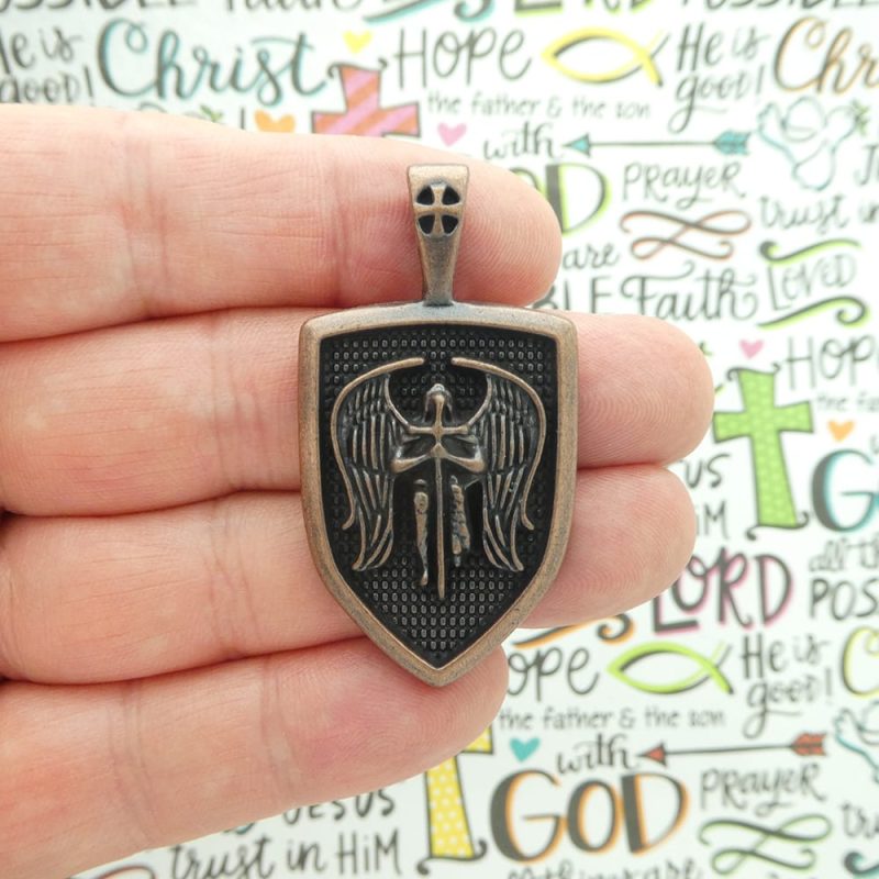 st michael pendants bulk in copper pewter