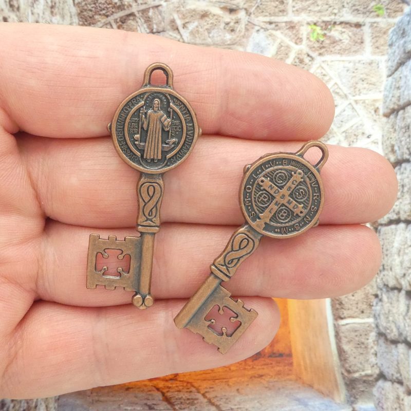 St Michael key medals bulk in copper pewter front and back