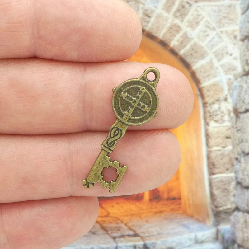 6 St Benedict Medal Key Charms Bronze Small by TIJC SP2106 - Image 3