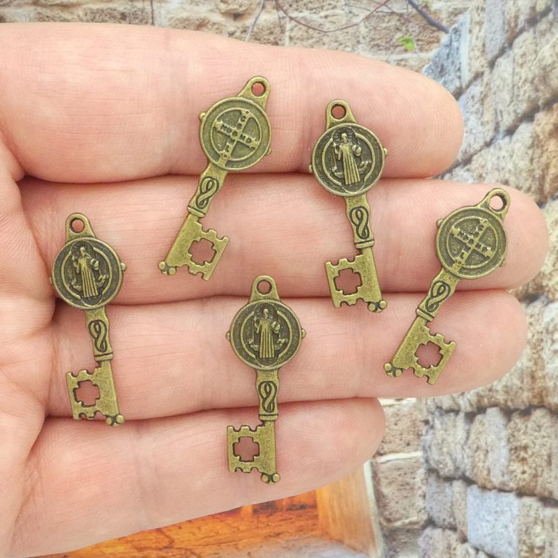 St Benedict key medals bulk in bronze pewter multi