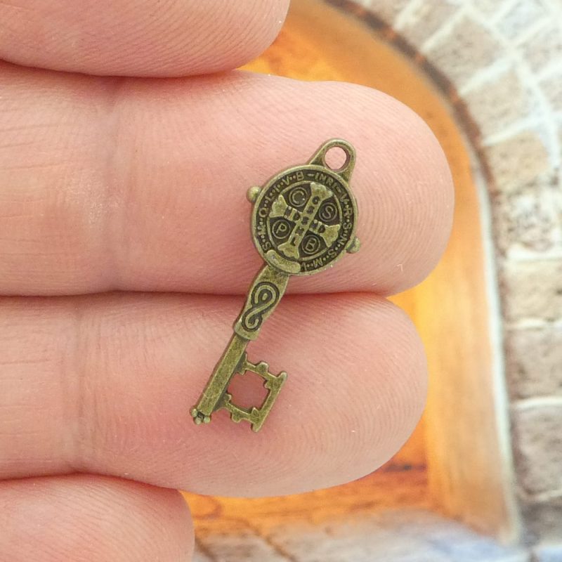 10 St Benedict Medal Key Charms Bronze by TIJC SP2109 - Image 4