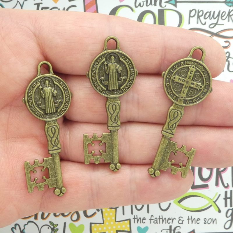 St Benedict key medals bulk in bronze pewter multi