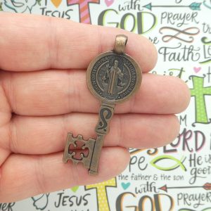 St Benedict key medals bulk in copper pewter