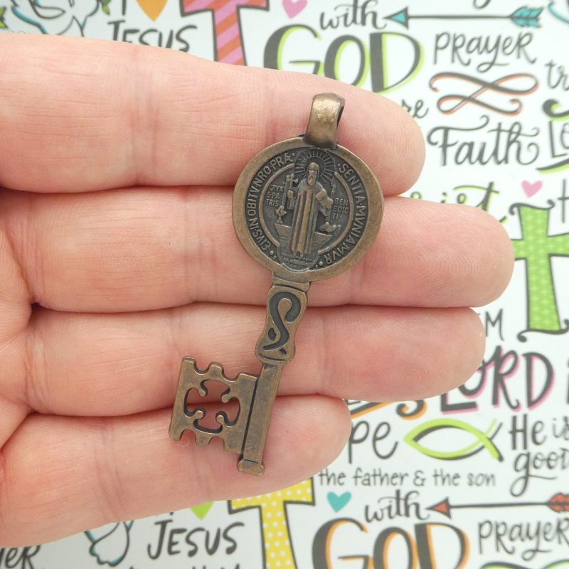 St Benedict key medals bulk in copper pewter