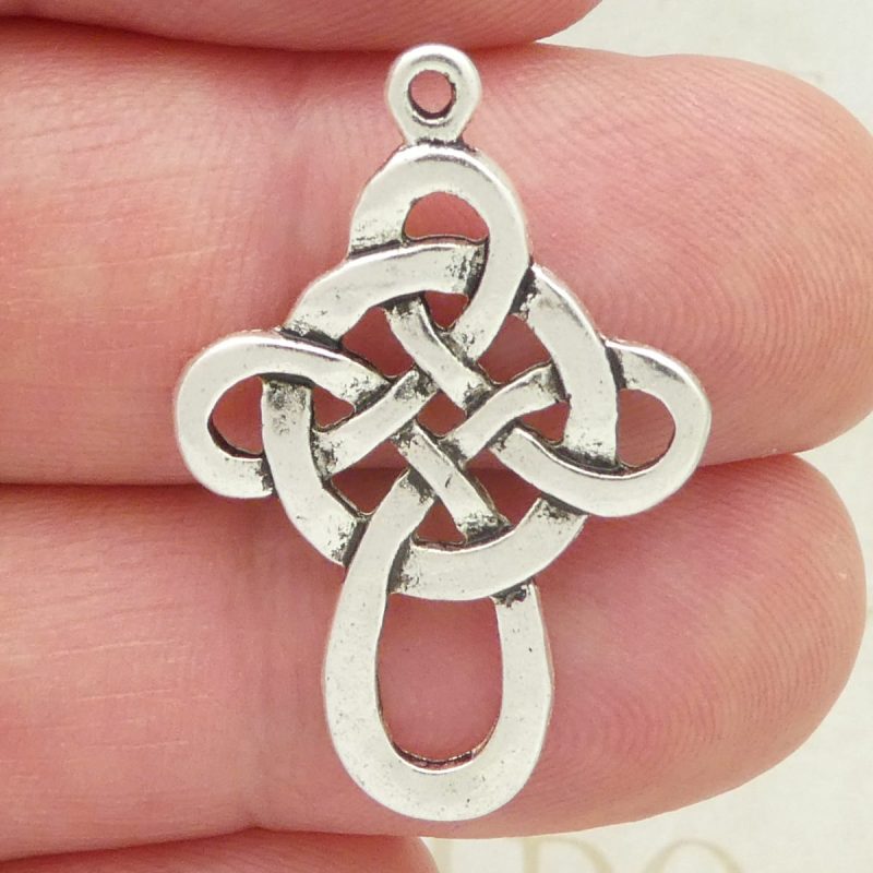 celtic cross charms bulk in silver closeup