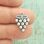 grape cluster charms bulk in silver