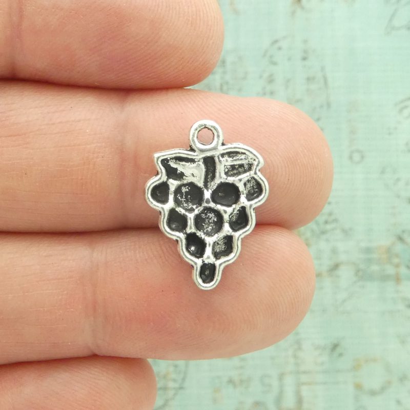 10 Grape Cluster Charms Silver by TIJC SP2114 - Image 4