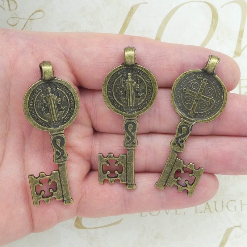 St Benedict key medals bulk in bronze pewter multi
