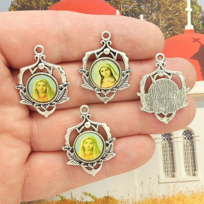 Sacred Heart of Mary Charms bulk in silver multi