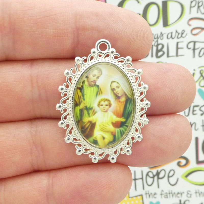 Holy Family pendants in silver