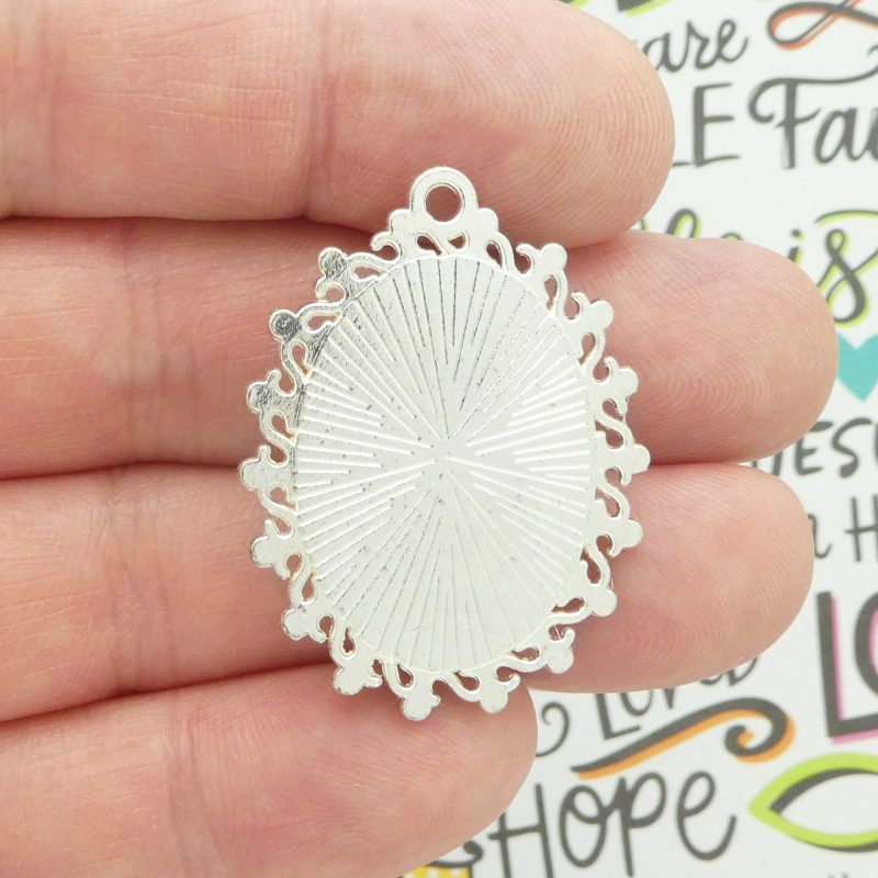1 Holy Family Pendants Bulk in Silver 38x28mm by TIJC SP2121 - Image 4