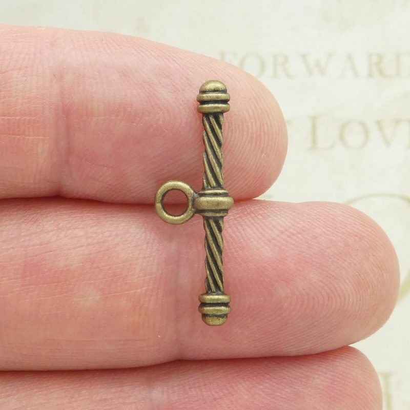 rope toggle clasp bulk in bronze pewter bar