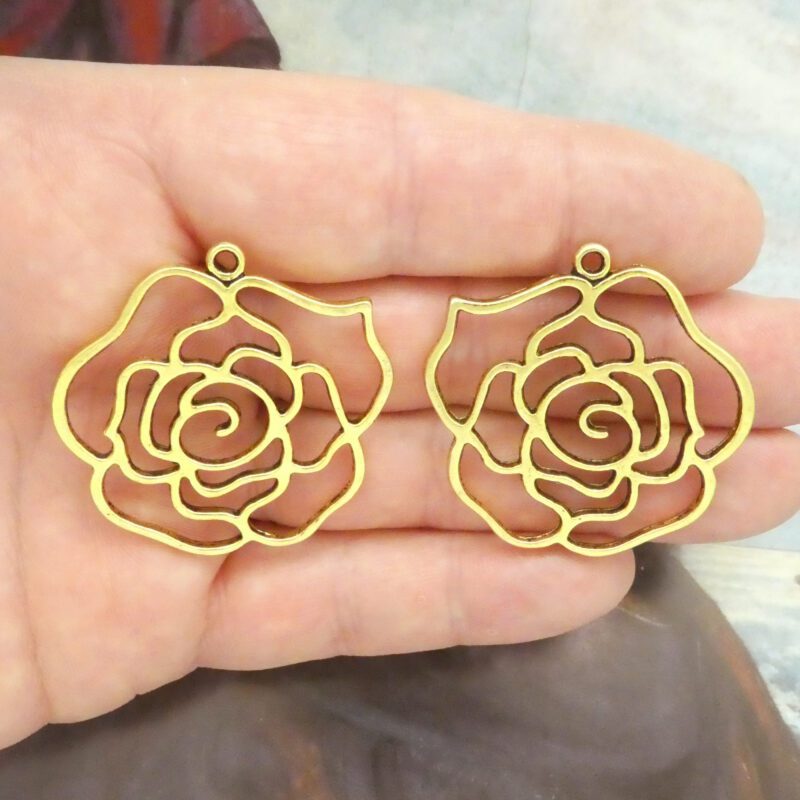 gold rose pendants bulk