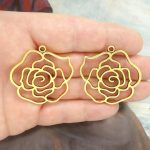 gold rose pendants bulk