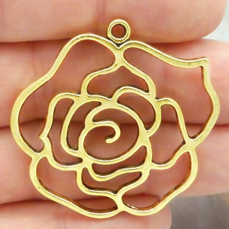 gold rose pendants
