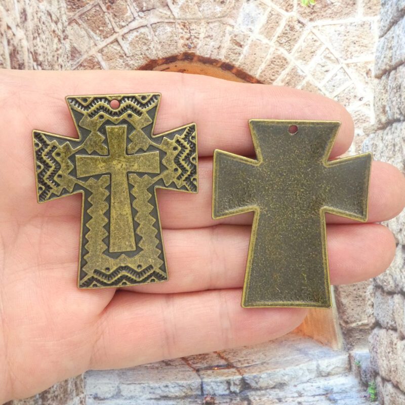 bronze southwest cross pendants bulk front and back