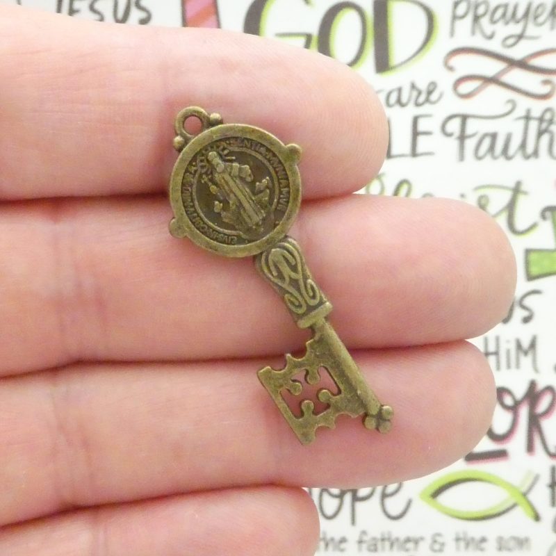 St Benedict Key Medals Bulk in Bronze