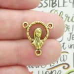 Virgin Mary rosary centerpiece bulk in gold