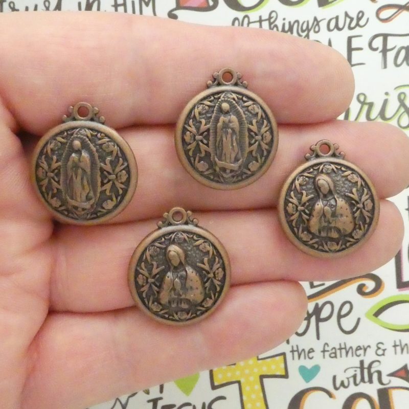 our lady of guadalupe pendants bulk in copper pewter multi
