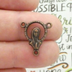 Virgin Mary rosary centerpiece bulk in copper