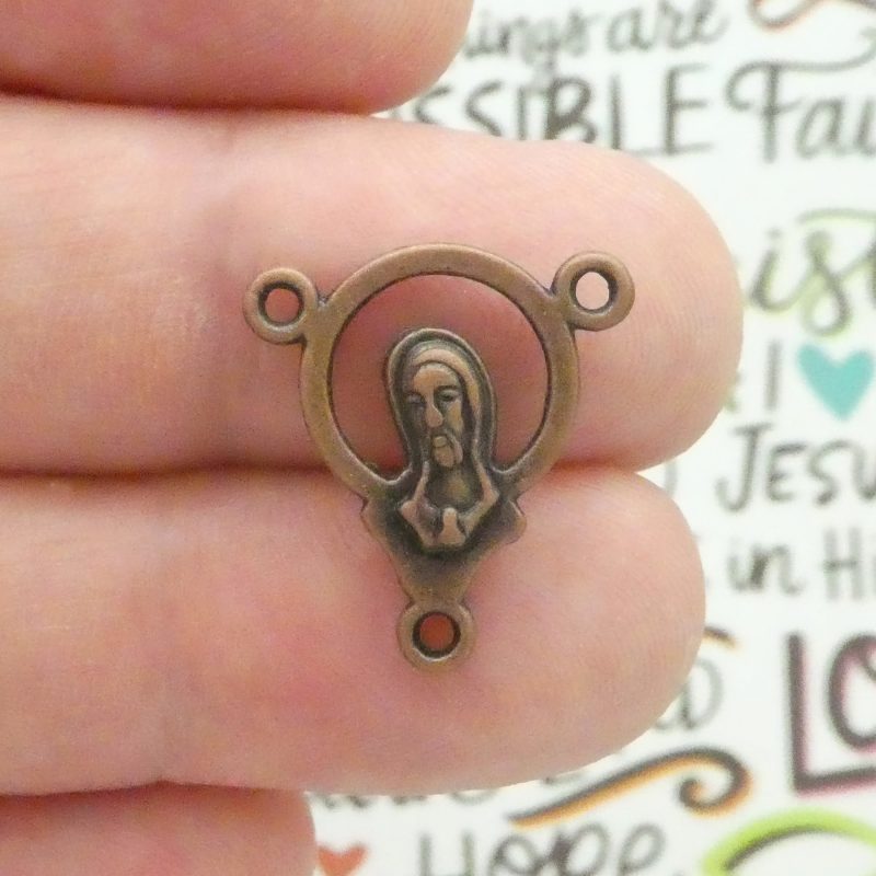 Jesus rosary centerpiece bulk in copper
