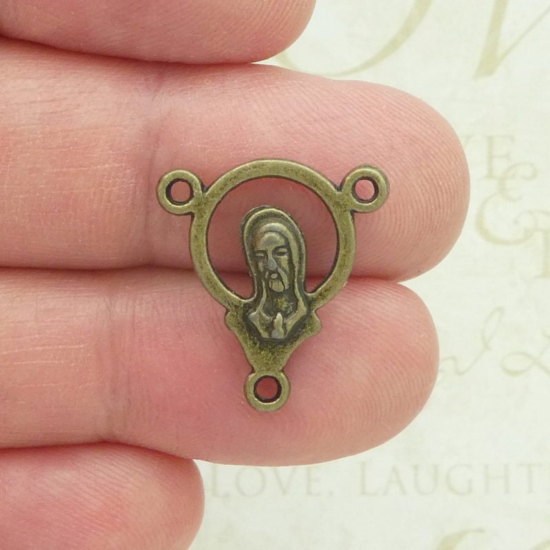 Jesus rosary centerpiece bulk in bronze