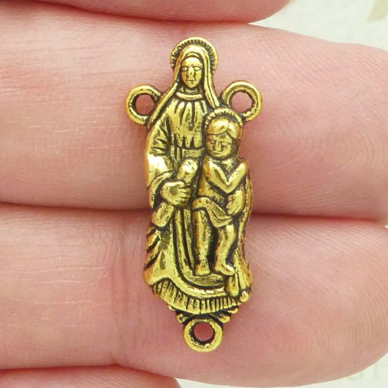 gold Our Lady rosary centerpieces wholesale