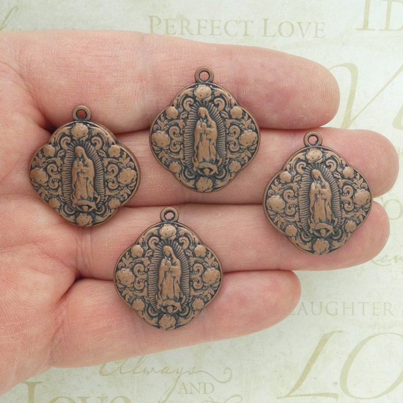 Our Lady of Guadalupe medallions bulk in copper pewter multi