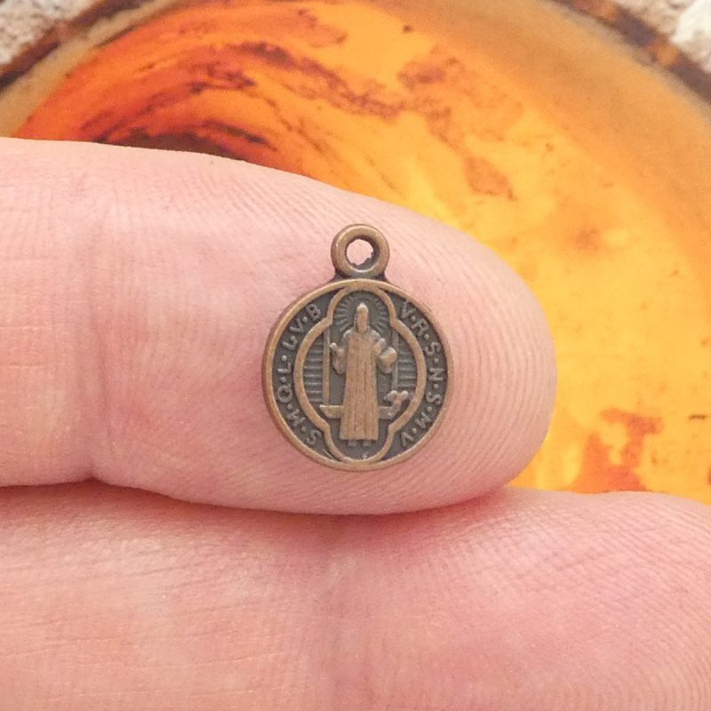 tiny St Benedict medals in copper pewter