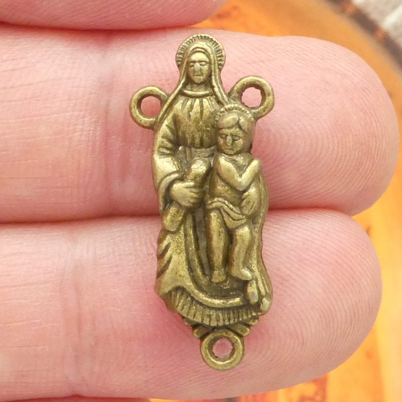 bronze Our Lady rosary center bulk