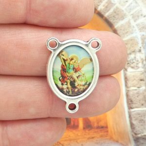 Spanish St Michael Rosary Centerpieces Bulk in silver