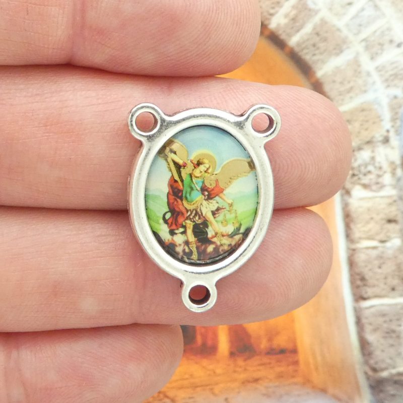 Spanish St Michael Rosary Centerpieces Bulk in silver