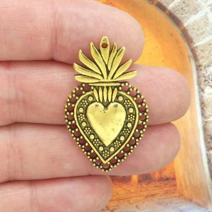 sacred heart of jesus pendants bulk in gold pewter