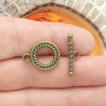 round rope toggle clasp bulk in bronze