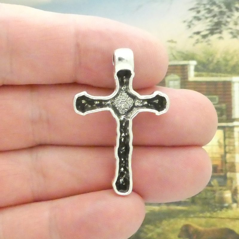 1 Turquoise Cross Charm Pendant Silver by TIJC SP2154 - Image 5