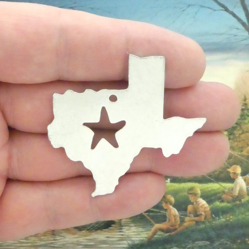 1 Texas Pendant Silver with Star 50x50mm by TIJC SP2155 - Image 3
