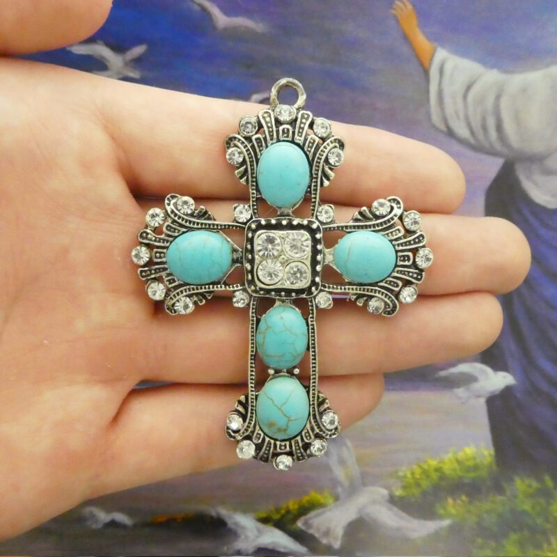 turquoise cross pendants for jewelry making