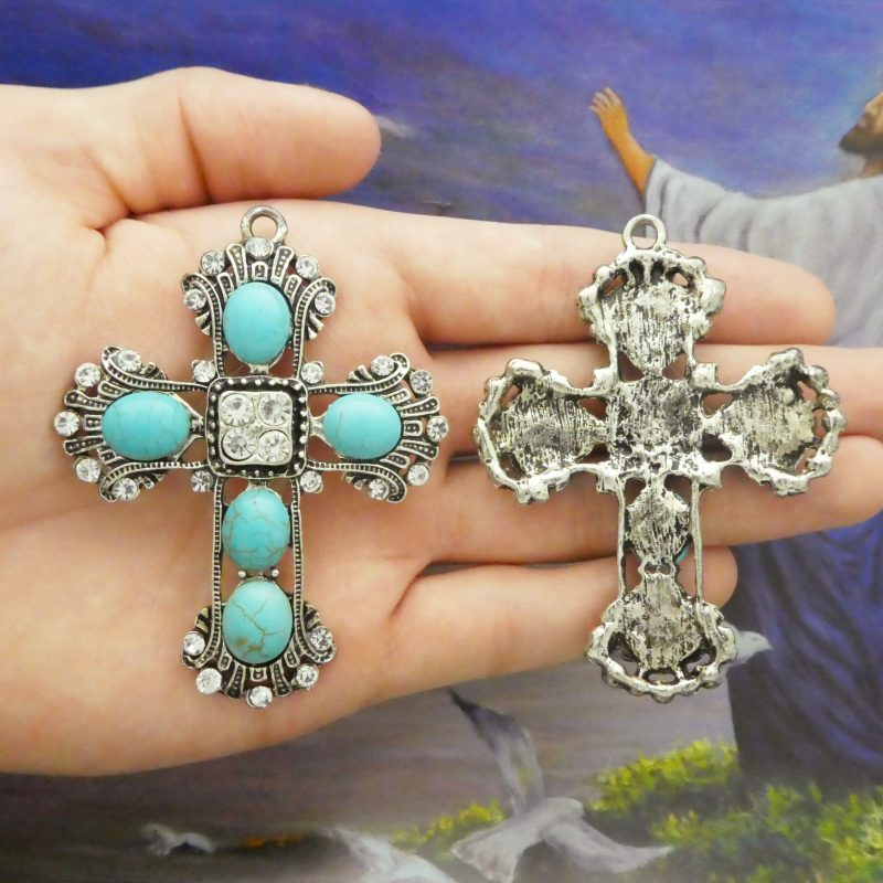 turquoise cross pendants bulk