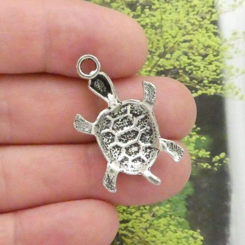 5 Silver Turtle Charm Pendant by TIJC SP0719 - Image 4