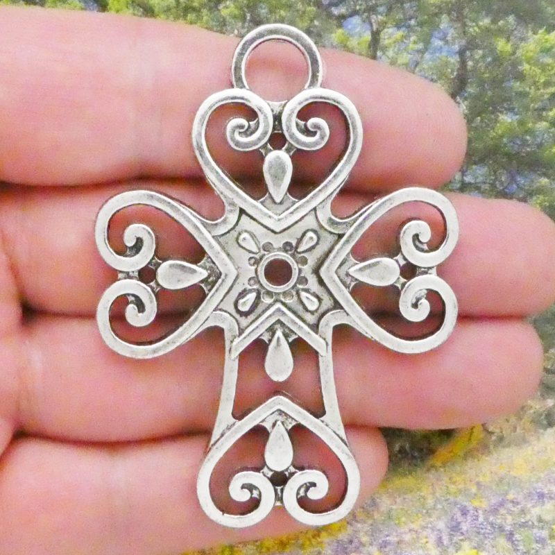 heart cross pendant