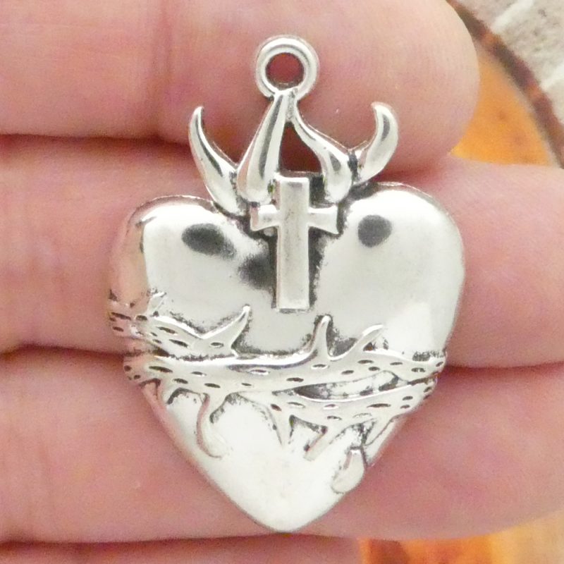 Sacred Heart Pendants for Jewelry Making