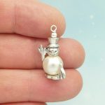 pearl snowman charm