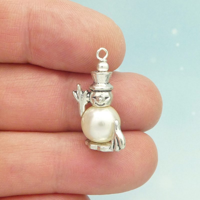 pearl snowman charm