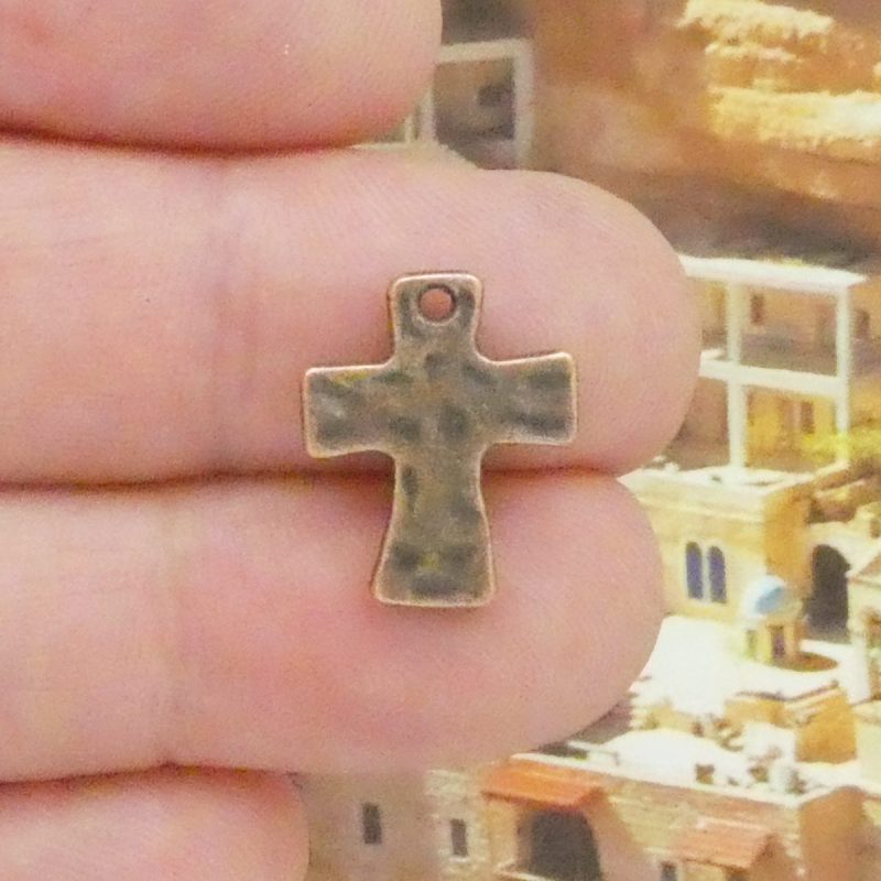 small copper cross charms