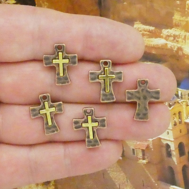 small cross charms bulk