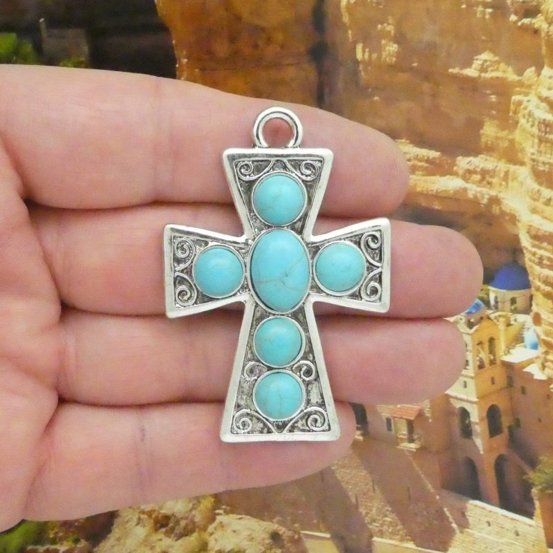 Southwest Turquoise Cross Pendant